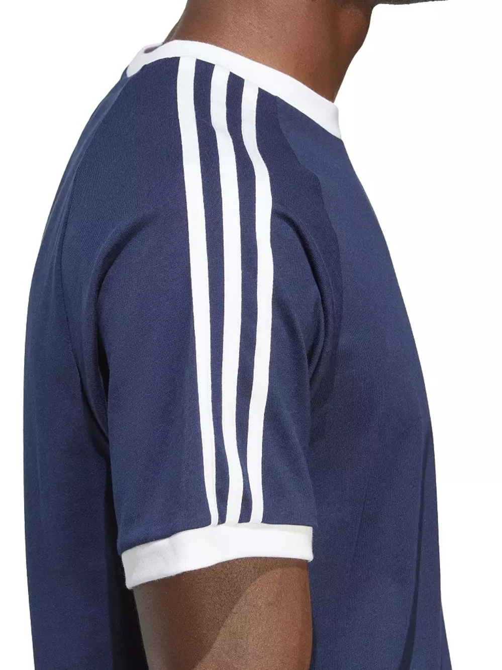 adidas Navy & White Trefoil Stripe Short Sleeve Tee Size Large NWT - Picture 5 of 9